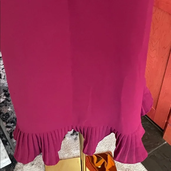 Alfani Berry Long Sleeve Dress with Pleated Accents Size 12 EUC - Picture 9 of 9